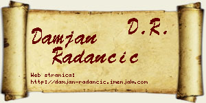 Damjan Radančić vizit kartica